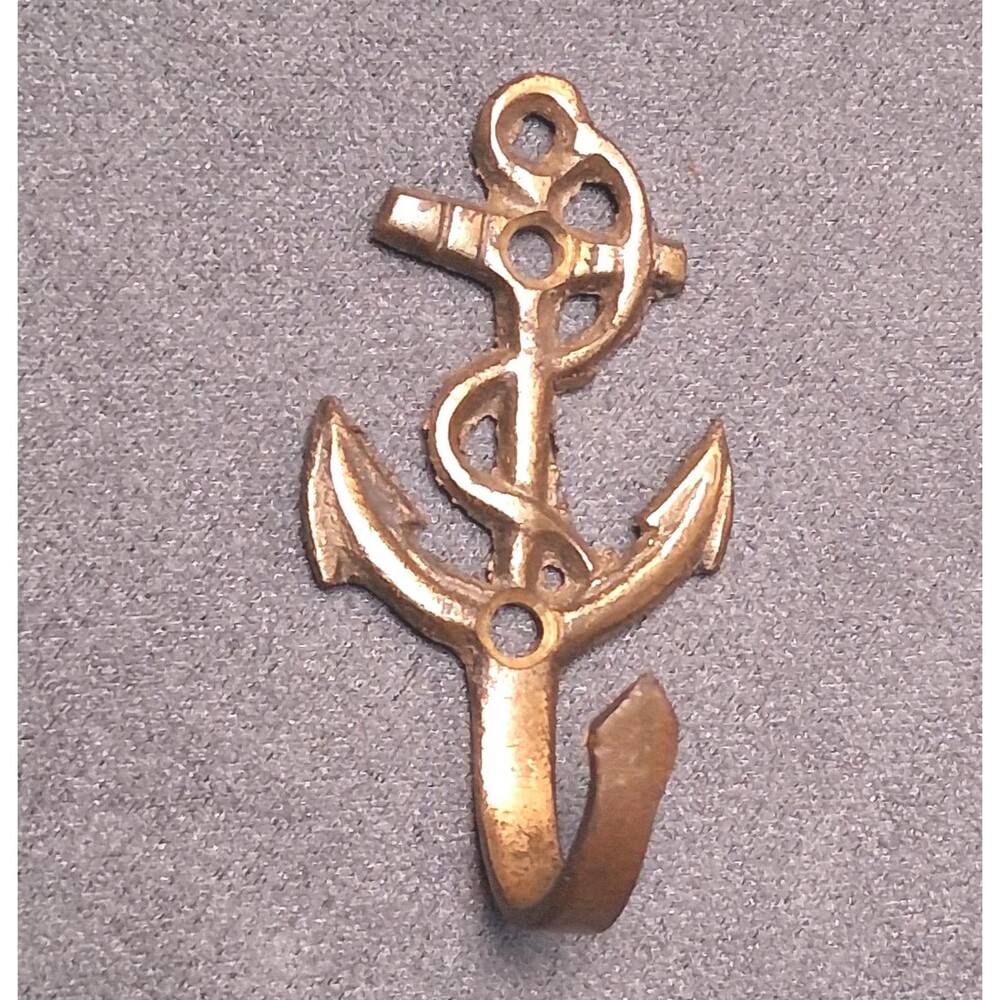 Vintage Brass Anchor Coat Hook